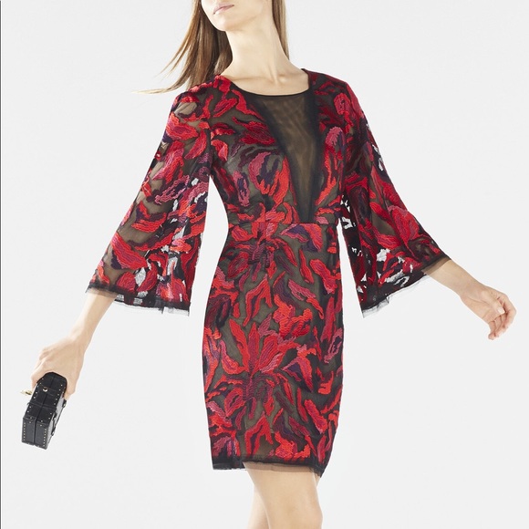 BCBG Yasmyn Embroidered Long Sleeve Dress - Picture 2 of 14